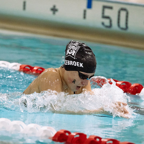 Swimmer waiting at the pool