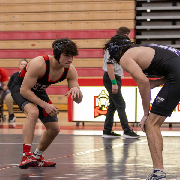 Wrestler about to wrestle
