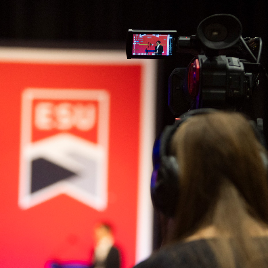 View of camera filming live event