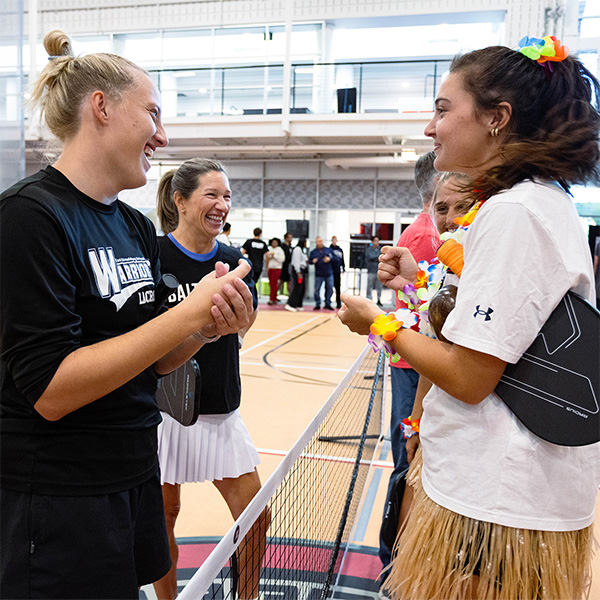 ESU students playing in a Pickleball tournament