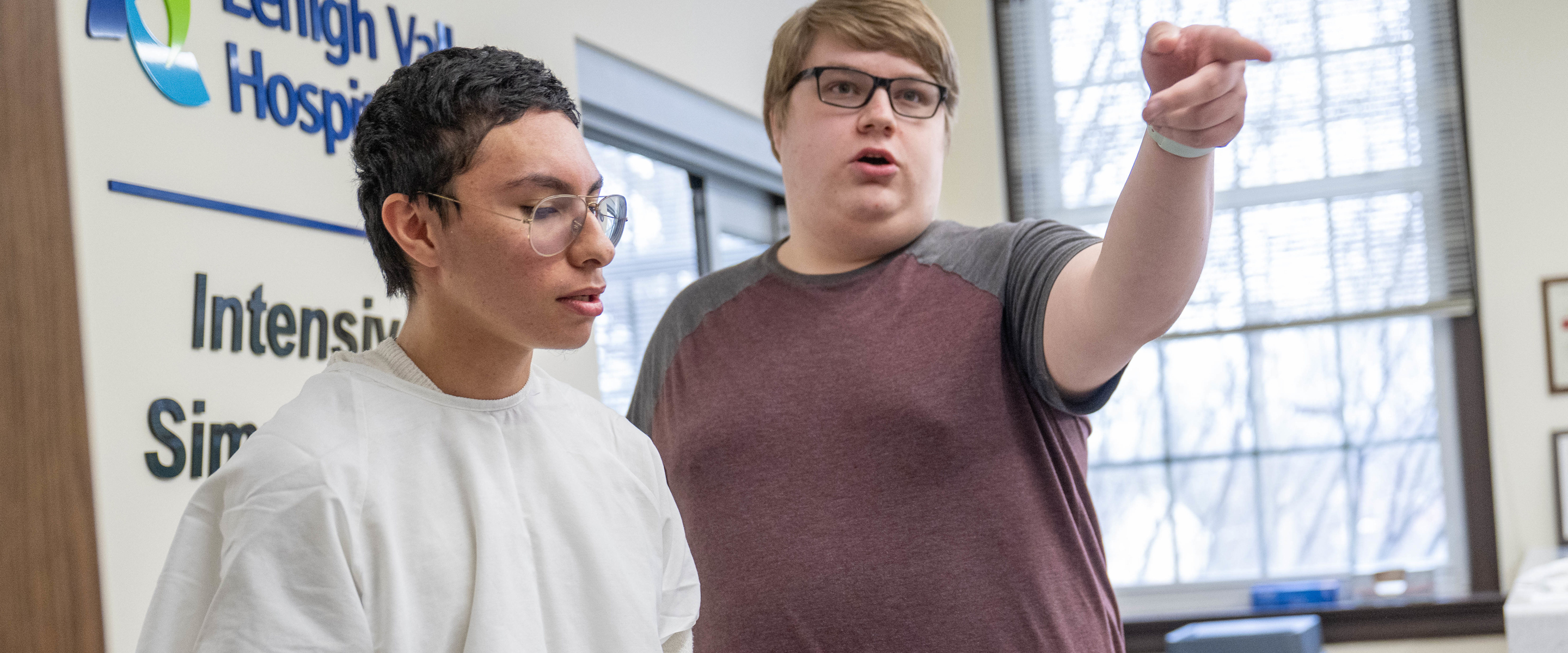 Students in medical center